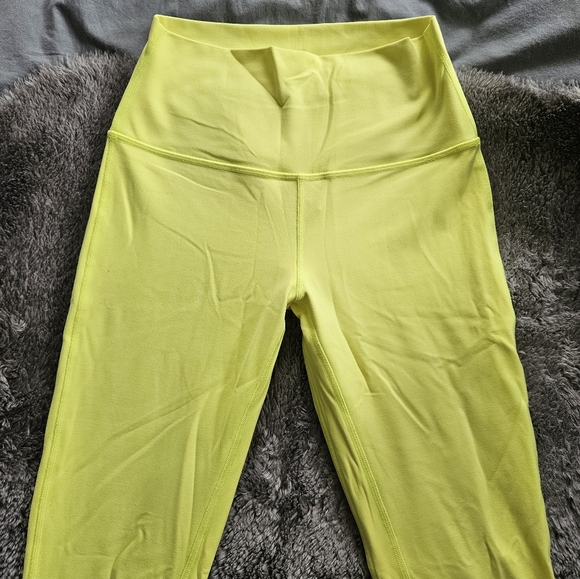 Lululemon 6 Tall Wunder Under high-rise tights pant 28" neon yellow - … - Picture 6 of 10
